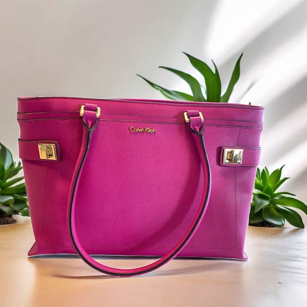 Calvin Klein hot pink tote bag large